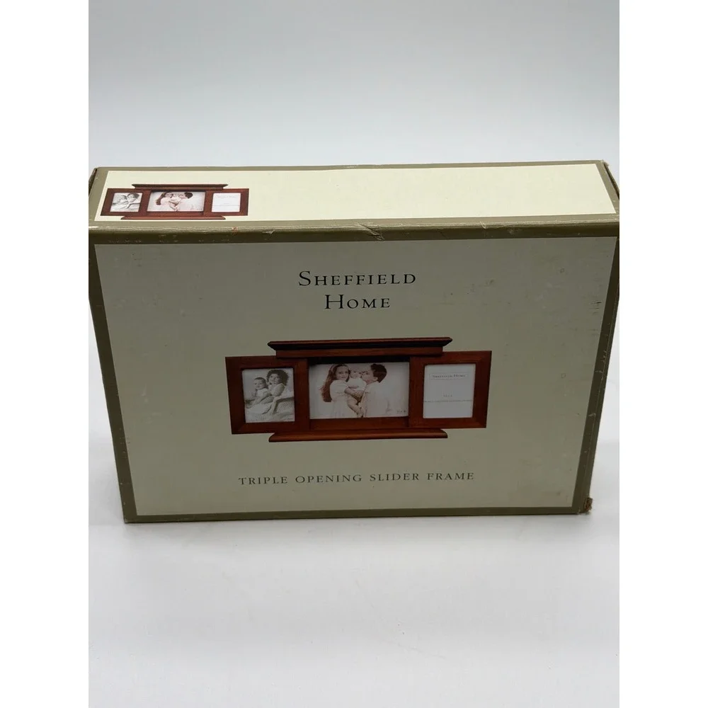 Sheffield Home Triple Opening Slider Frame Wood Brown 3 Photo 6614 WAL NEW
